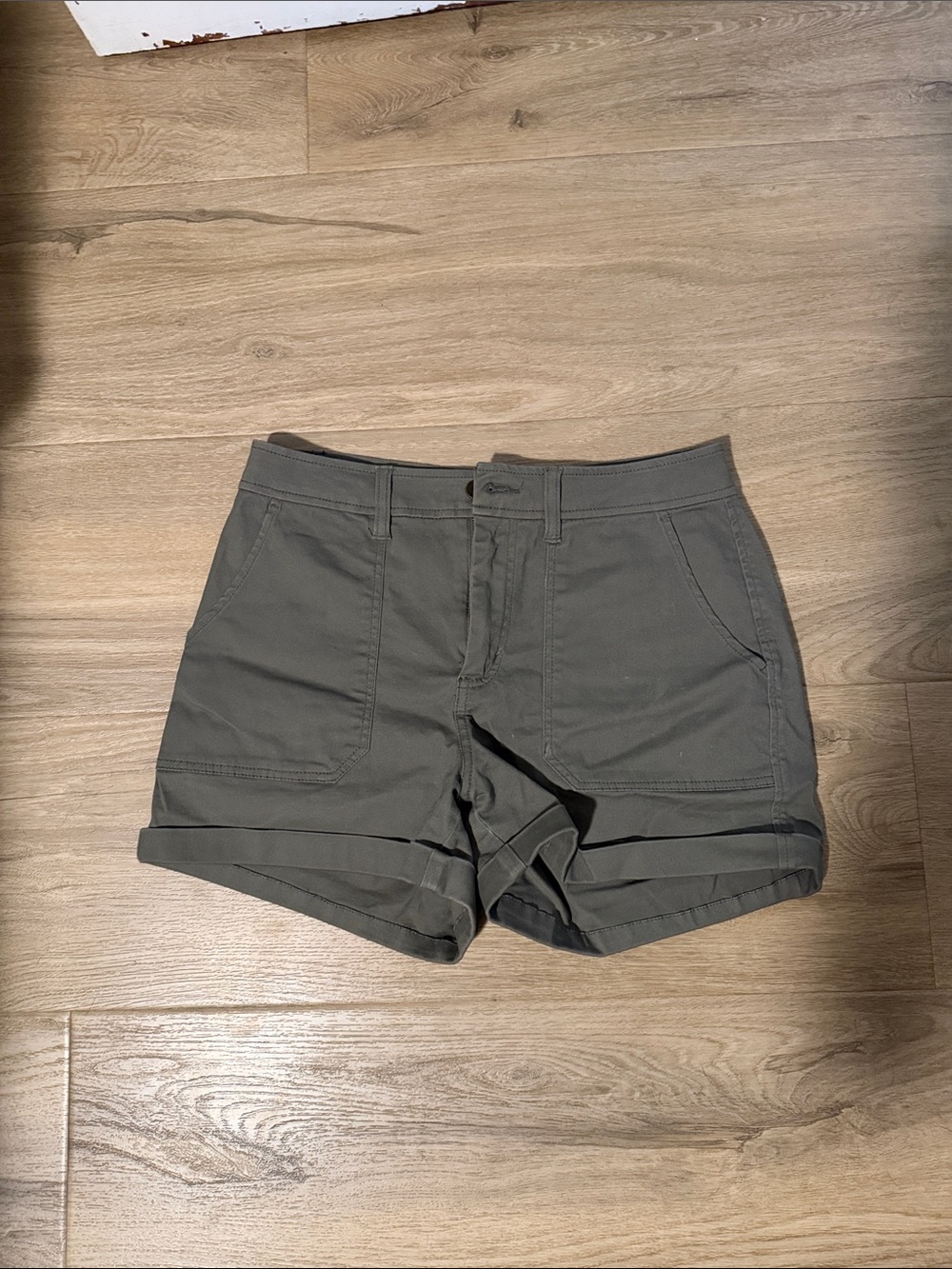 Market & Spruce High Waist Olive Green Women's Shorts
